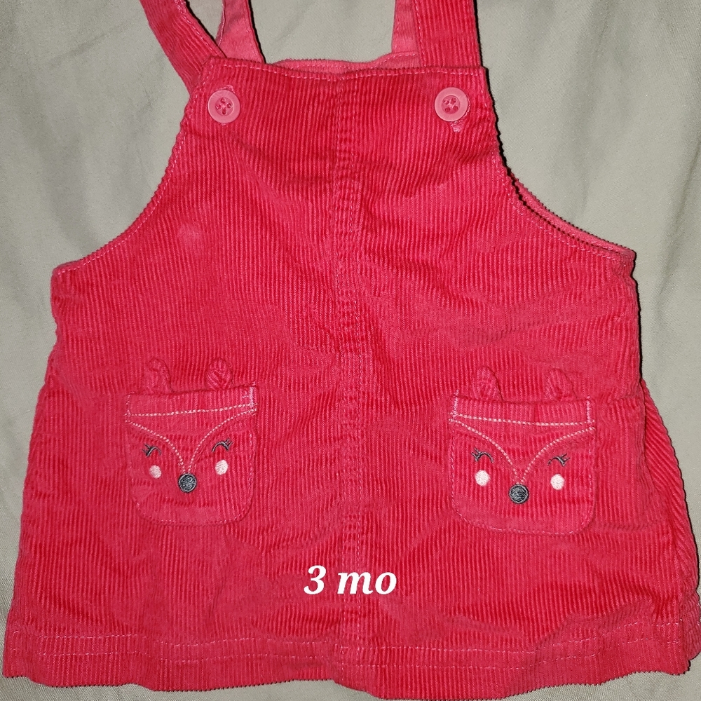 Pink fox overall dress